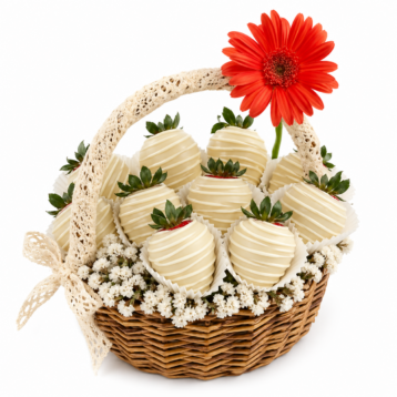 Canasta fresas con chocolate