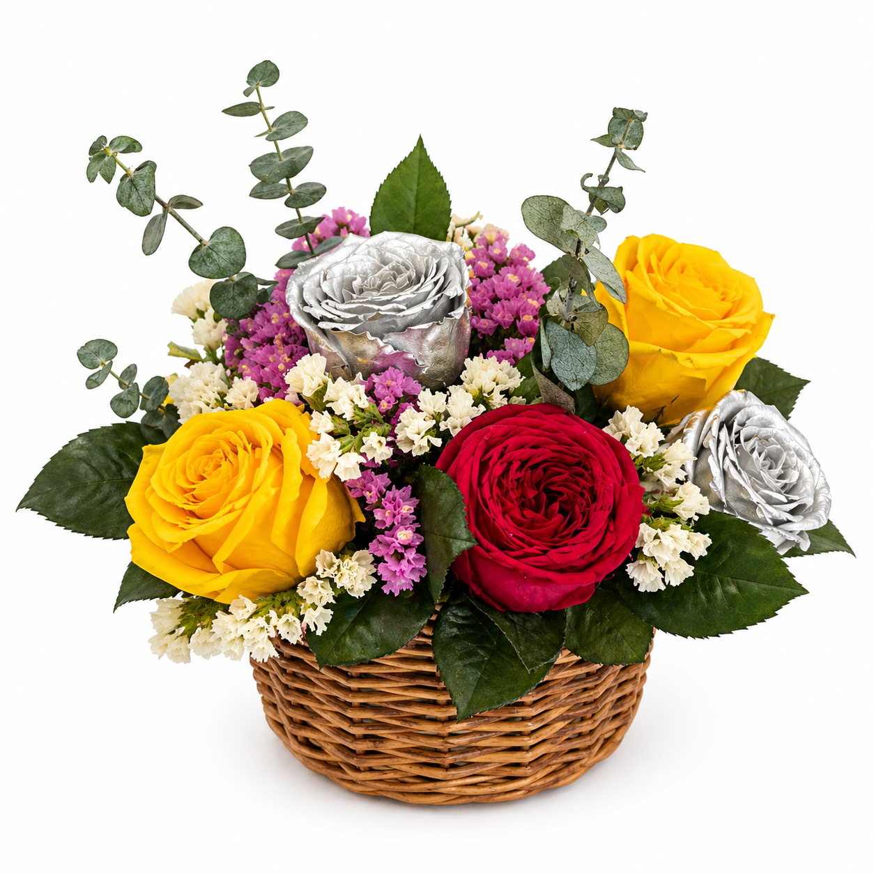 Canasta Encanto Eterno — 12 Rosas Preservadas Premium - Imagen 3